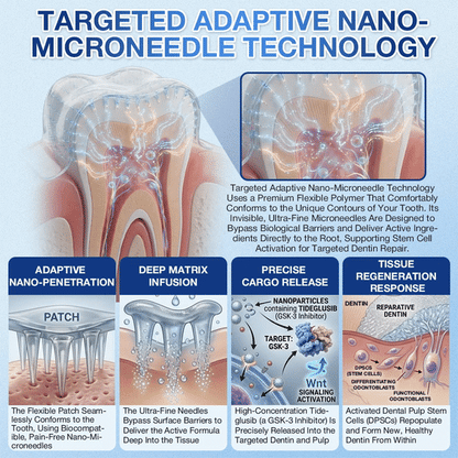 🌻𝐆𝐥𝐢𝐦𝐦𝐞𝐫𝐥𝐲® 🦷 Parche de microagujas con Tideglusib para la reparación de dientes y encías  3.0