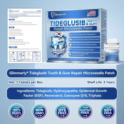 🌻𝐆𝐥𝐢𝐦𝐦𝐞𝐫𝐥𝐲® 🦷 Parche de microagujas con Tideglusib para la reparación de dientes y encías  3.0