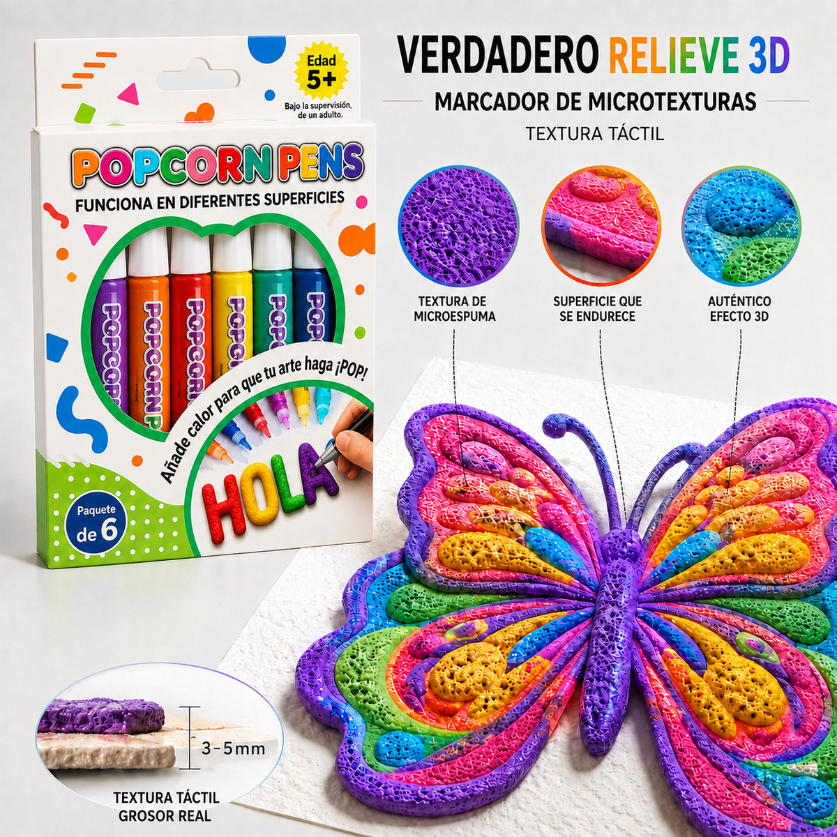 Ahorra un 50% haciendo tu pedido hoy mismo. Bolígrafo de arte en relieve 3D Healrize®: transforma dibujos planos en arte 3D táctil. 🐲