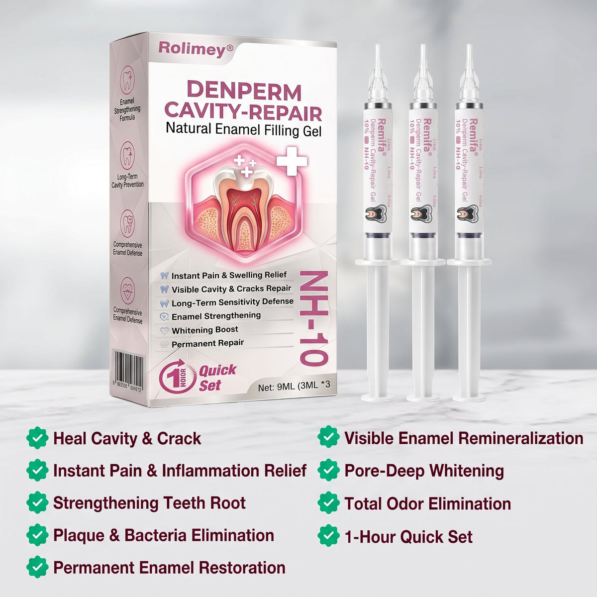 Rolimey® DenPerm Cavity-Repair Natural Enamel Filling Gel💧